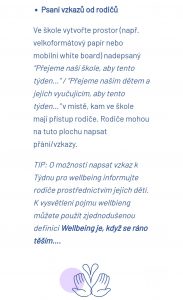 Psaní vzkazů od rodičů